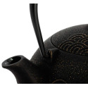 Tetera Iwachu Seigaiha Negra-Dorada 900 ml | Hierro Colado Japonés