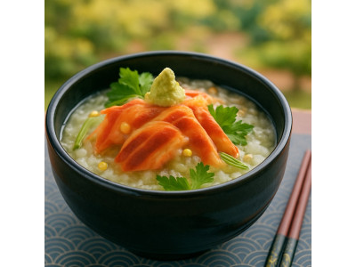 Ochazuke con hojuelas de Salmón